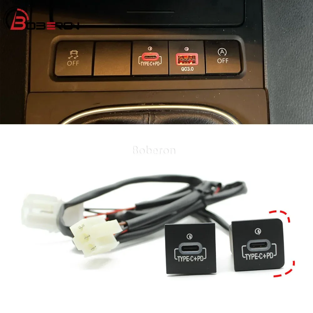 Toma de cargador de coche Dual tipo C PD, adaptador de corriente para salida de carga de teléfono para VW Golf 6 Jetta 5 MK5 Scirocco 06-12, accesorios