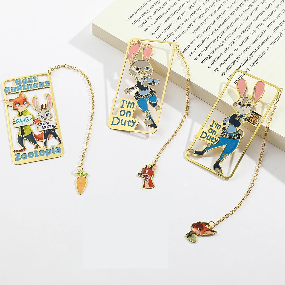 Judy Nick Metal Bookmarks, Character Bookmarks for Fans, Reading Study Office Accessory, Christmas Birthday Gift