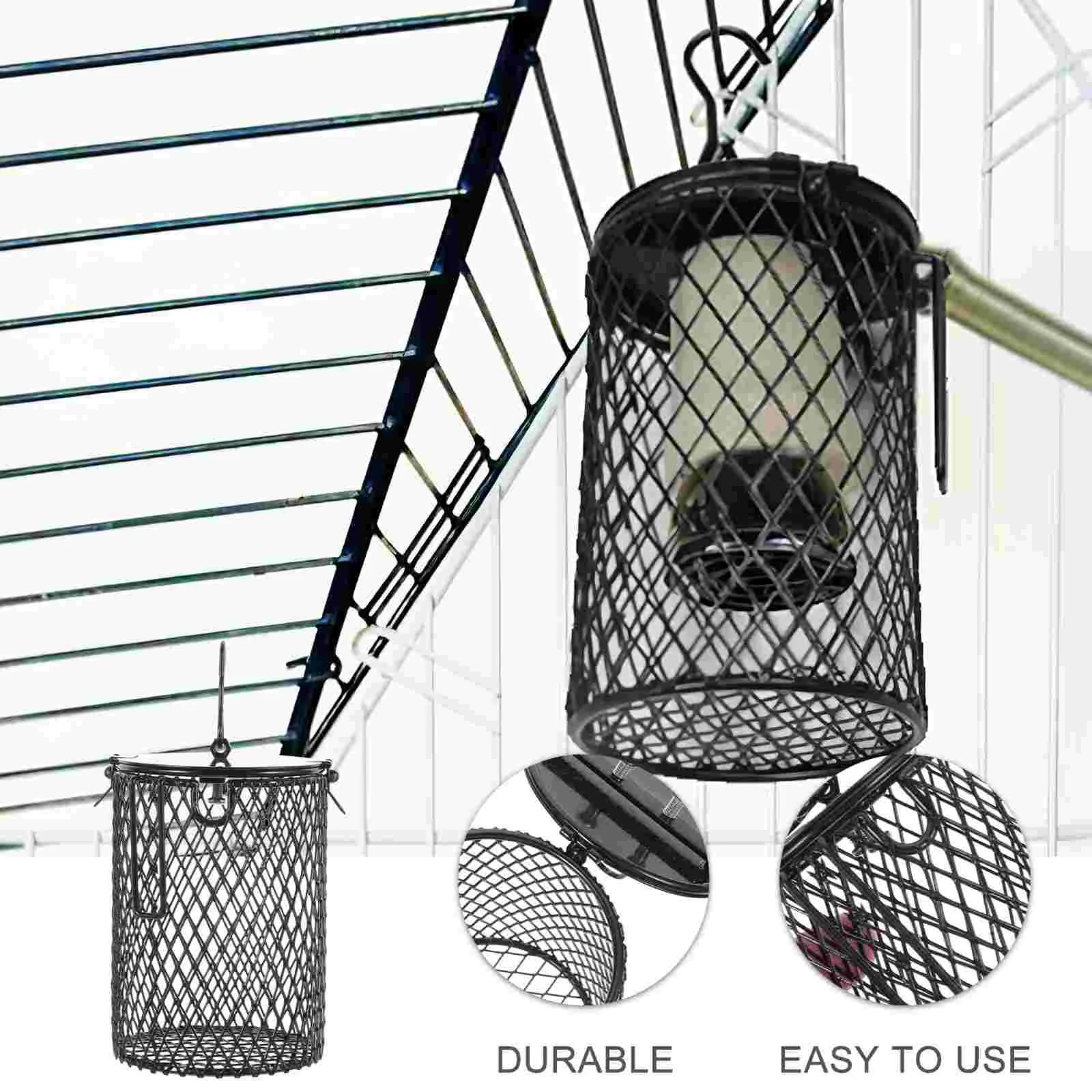 Grille de lampe chauffante pour reptiles, couverture chauffante, abat-jour, fer, art, maille métallique, protection, approvisionnement