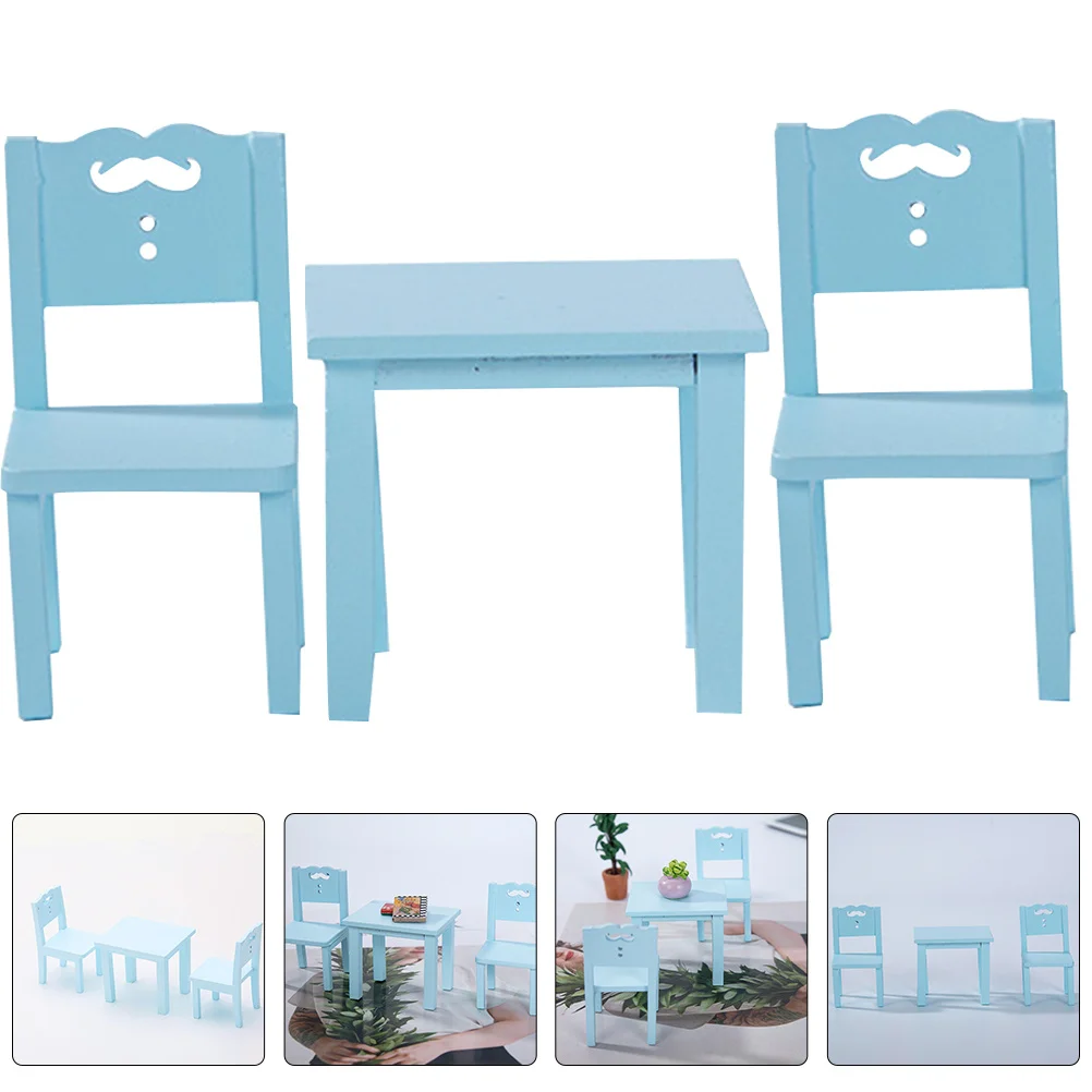 

1Set Miniature Furniture Table Chair Set Exquisitely Crafted Realistic Design for Dolly House Decor Kids Pretend Play Tiny Home