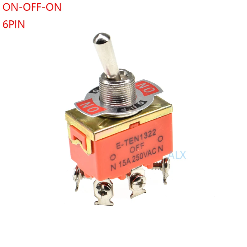 

2 шт. e-ten1322 1322 6-контактный тумблер вкл-выкл кулисные выключатели питания 15а 250 В
