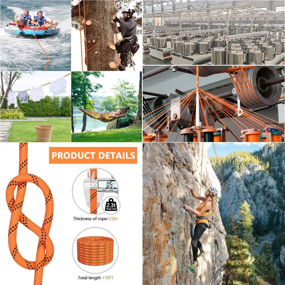 

Полуполутемный плетеный полиэстеровый арбористический канат 170T, 48 прядей, 12 сердечников, прочность на разрыв 5174 фунтов, идеально подходит для наружных работ, такелажных работ, альпинизма.