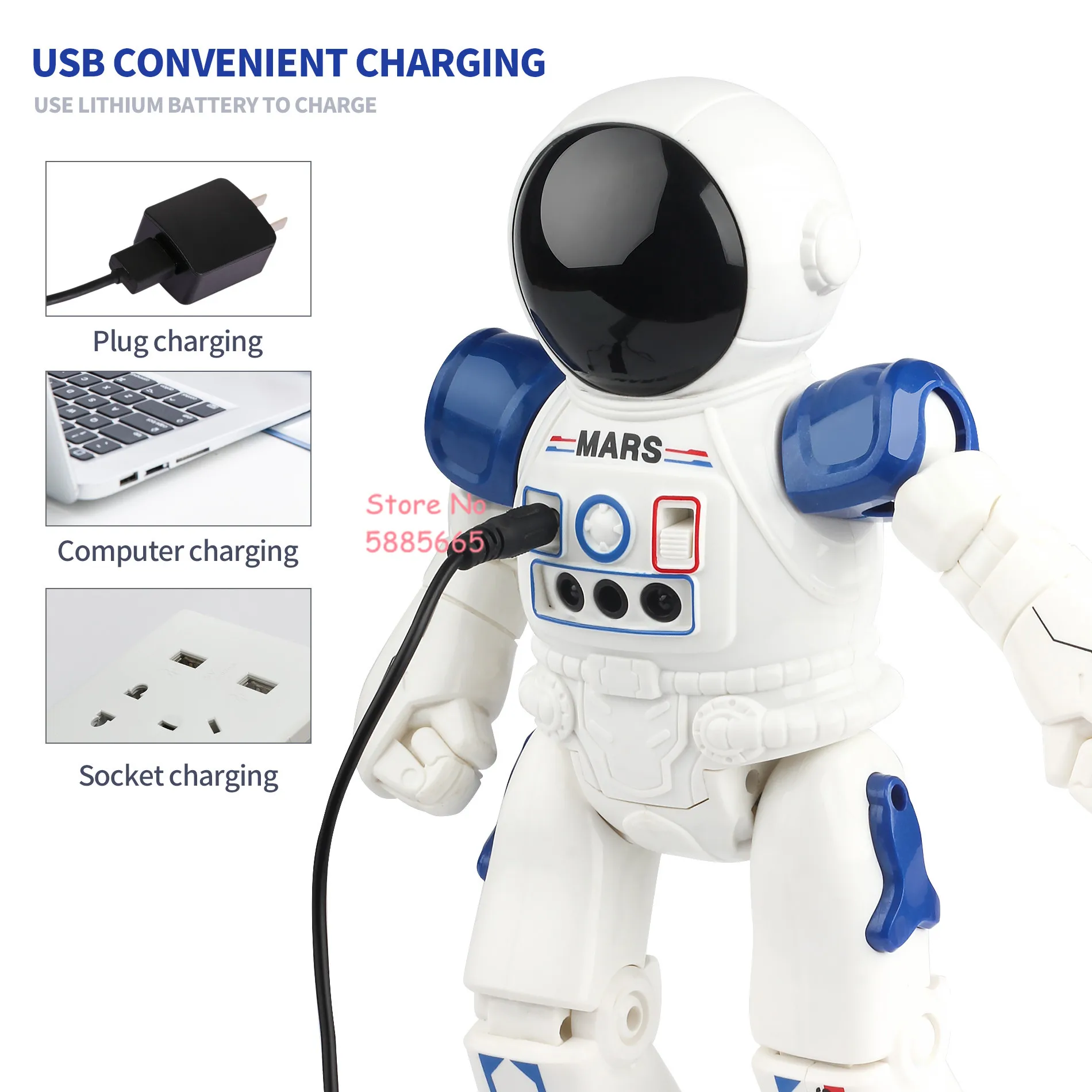 Gesture Sensing Intelligent Electric Remote Control Space Robot Model Sing Dancing Programming Auto DEMO RC Robot Kids Toy Gift