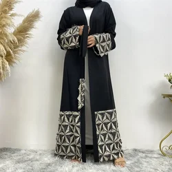 Semplici abaya per le donne Casual manica lunga Maxi abito lungo Dubai abaya Cardigan arabo abiti musulmani Patchwork Robe Vestidos