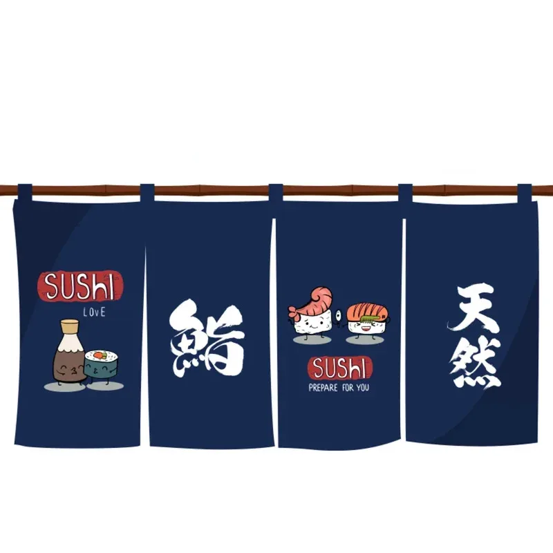 Japanese Style Horizontal Curtains Short Curtains for Restaurant Sushi Izakaya Ramen Shop Decoration