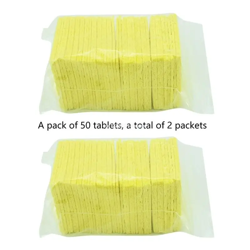 100PCS Soldering Iron Tips Cleaning Sponges High-Quality Heat-Resistant Cleaning Dropship