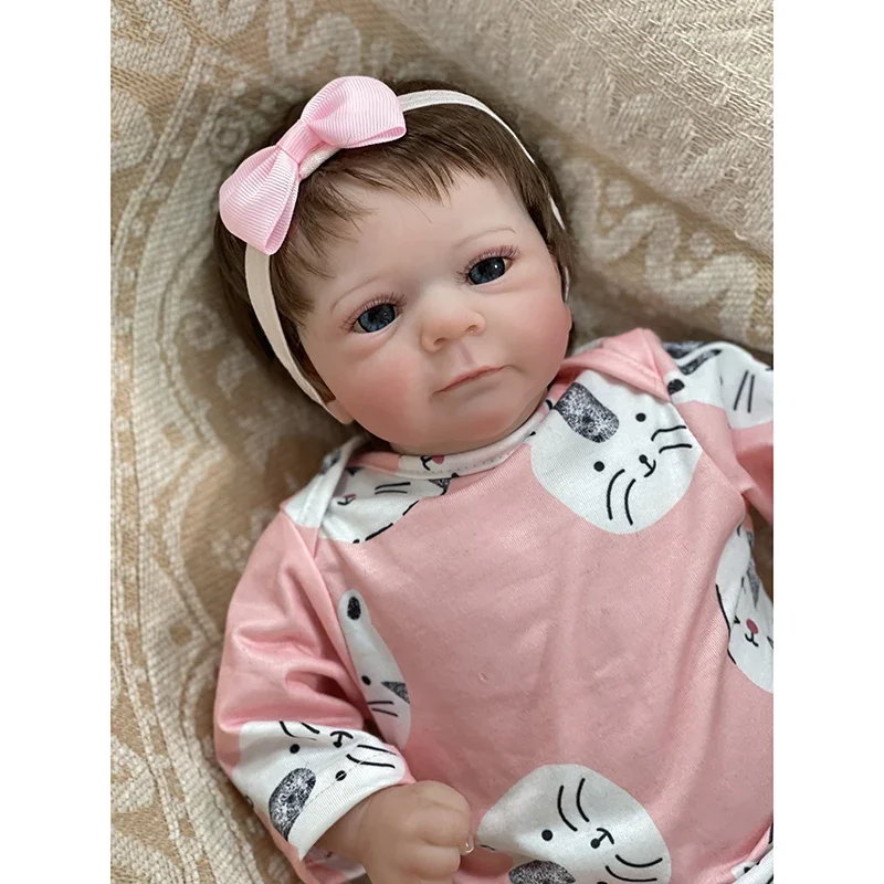 

45CM Felicia Lifelike Already Painted Doll Newborn Baby Reborn Doll Hand Paint with Genesis High Quality 3D skin Tone