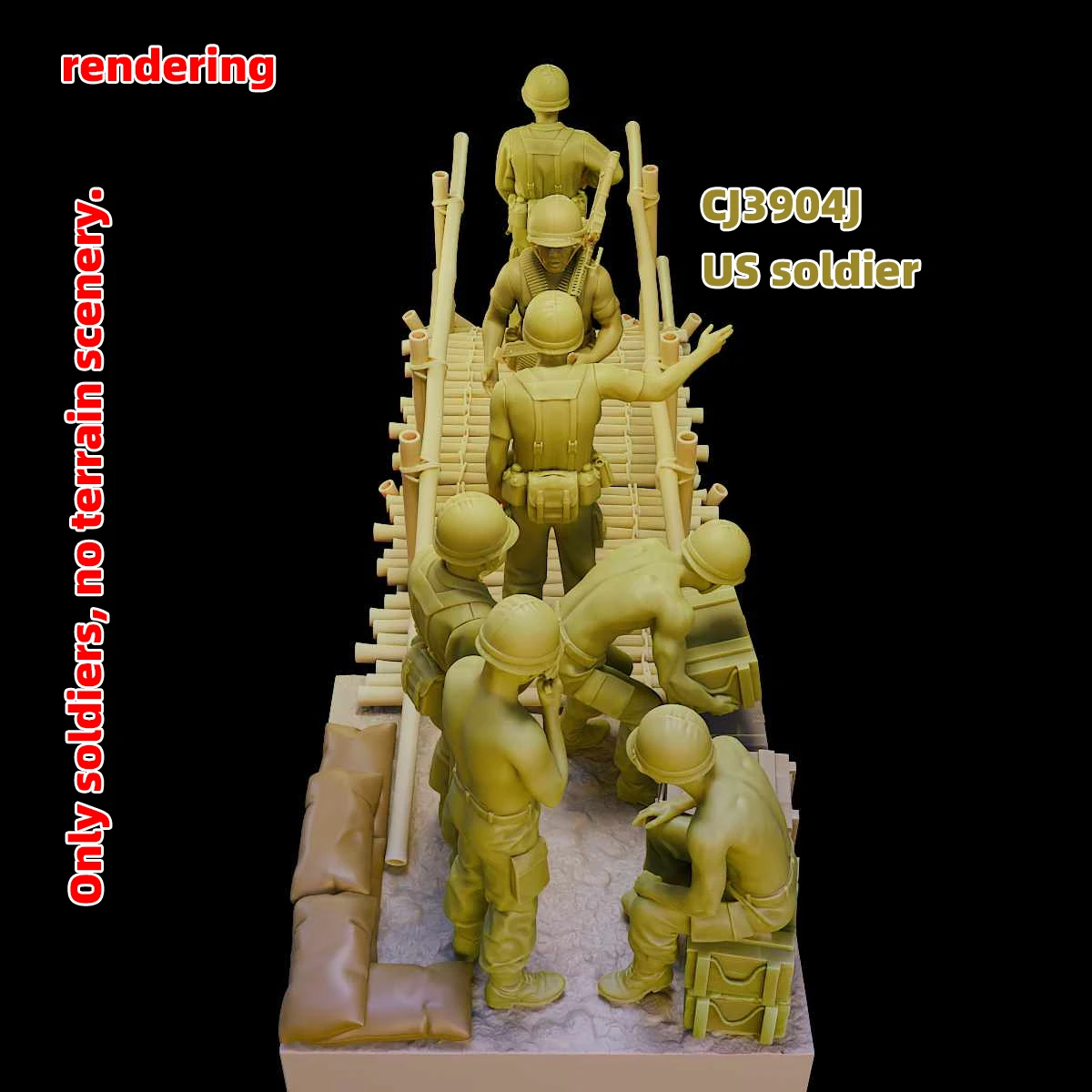 1/35 1/48 1/72 Maßstab Modellbausatz 3D Harz Miniatur-Soldatenfiguren Vietnam-Krieg US- und NVA-Soldaten Unbemalt Unmontiert Diorama – Detail 12