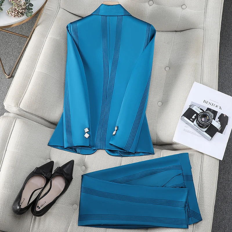 ZJYT أنيقة مكتب سيدة زر واحد السترة فستان أطفال مع سروال داخلي للنساء خريف 2025 كم طويل حجم كبير سترة وبنطلون دعوى الزي