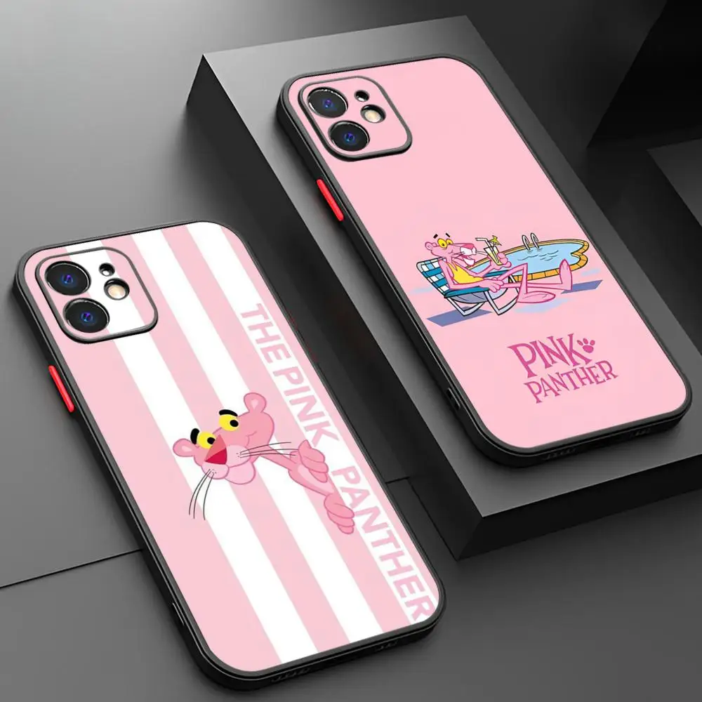 Милый P-Pink P-Panthers чехол для телефона для Iphone 16-11 Pro Max Xr X Xs 8 7 Plus черный цвет чехол для ощущения кожи