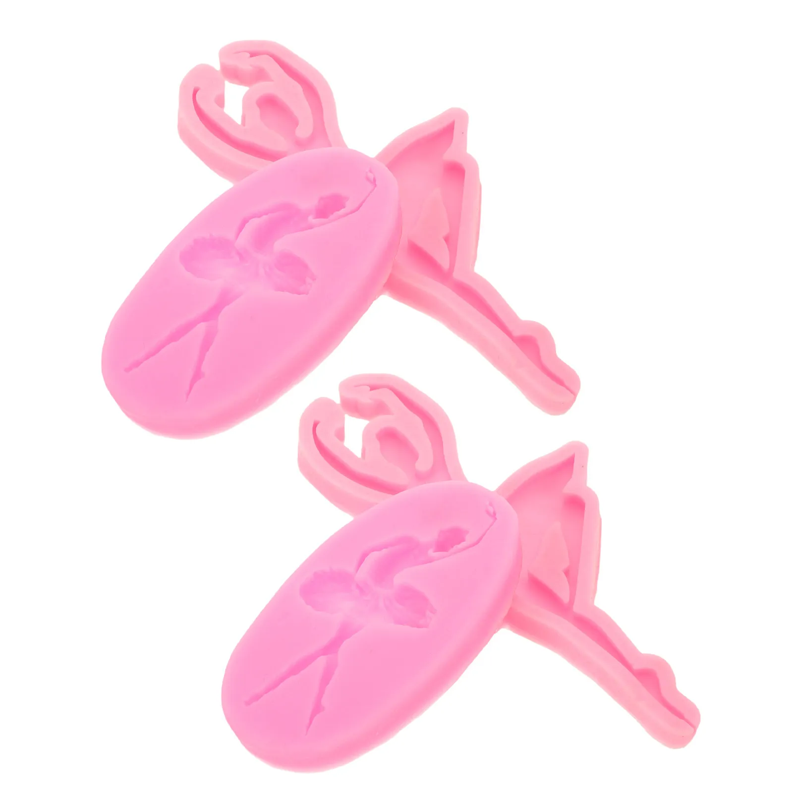 4Pcs Ballet Dancer Chocolate Molds Silicone Fondant Mold Set for Princess Cake Decorating 3D Ballerina Cupcake Toppers Dance