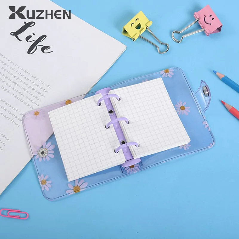 Mini 3 Hole Daisy Binder Note Planner Organizer Notebook Journal Diary Ring Binder Kawaii School Supplies