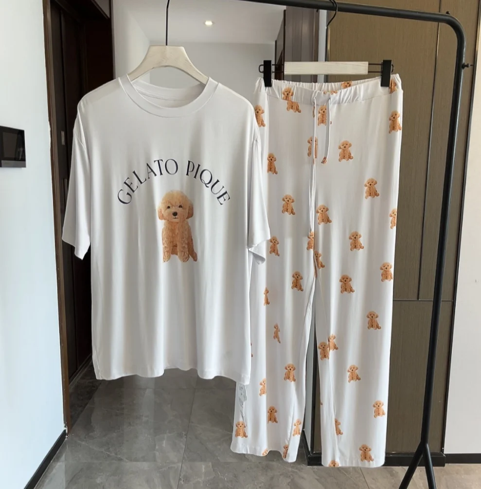 Room Wear Ladies Pajamas Set Women Sleepwear Pijama Room Wear Top and Bottom Ladies Summer (with Tags)