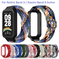 Nylon Watch Strap For Redmi Band 3 / Xiaomi Band 9 Active Metal Buckle Band correa Watchbands Bracelet