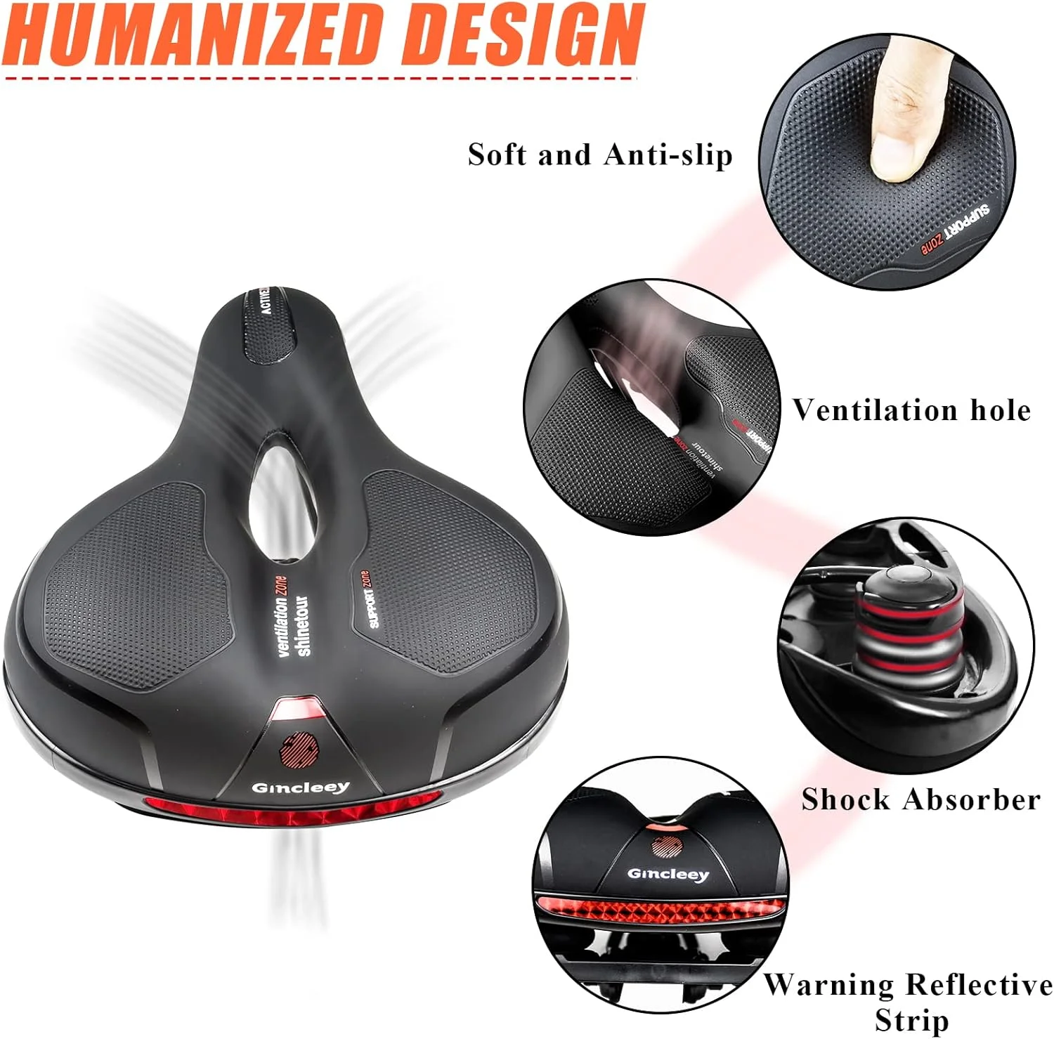 حصيرة مقعد الدراجة على الطرق الجبلية، مريحة وناعمة ومضادة للانزلاق ومضادة للصدمات، وسادة ركوب الدراجات قابلة للتنفس، أجزاء سرج الدراجة الجبلية