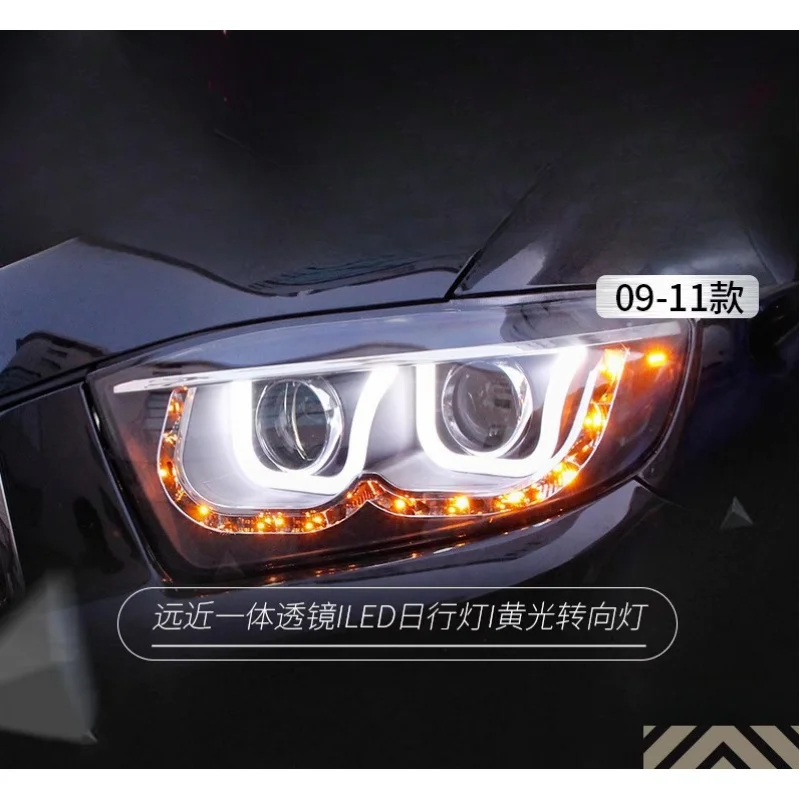 

Фара в сборе для Toyota Highlander 09-11, модифицированная, со светодиодными ДХО, биксеноновая линза