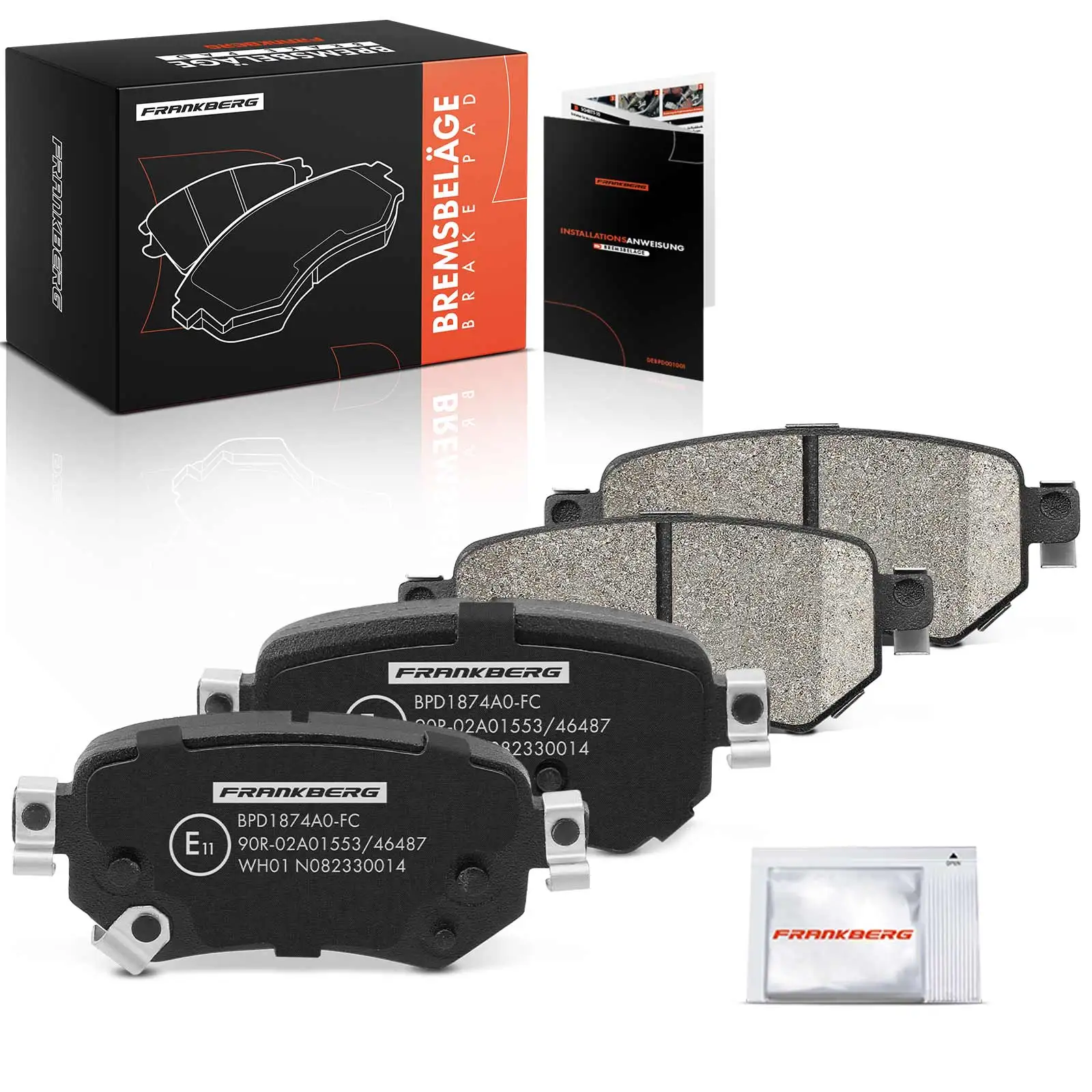 Plaquettes de frein arrière Frankberg 4x pour Mazda 6 Van/Station Wagon, berline GJ, à partir de 2012, GMY02643ZB, GMY02643Z, GVY02643ZA
