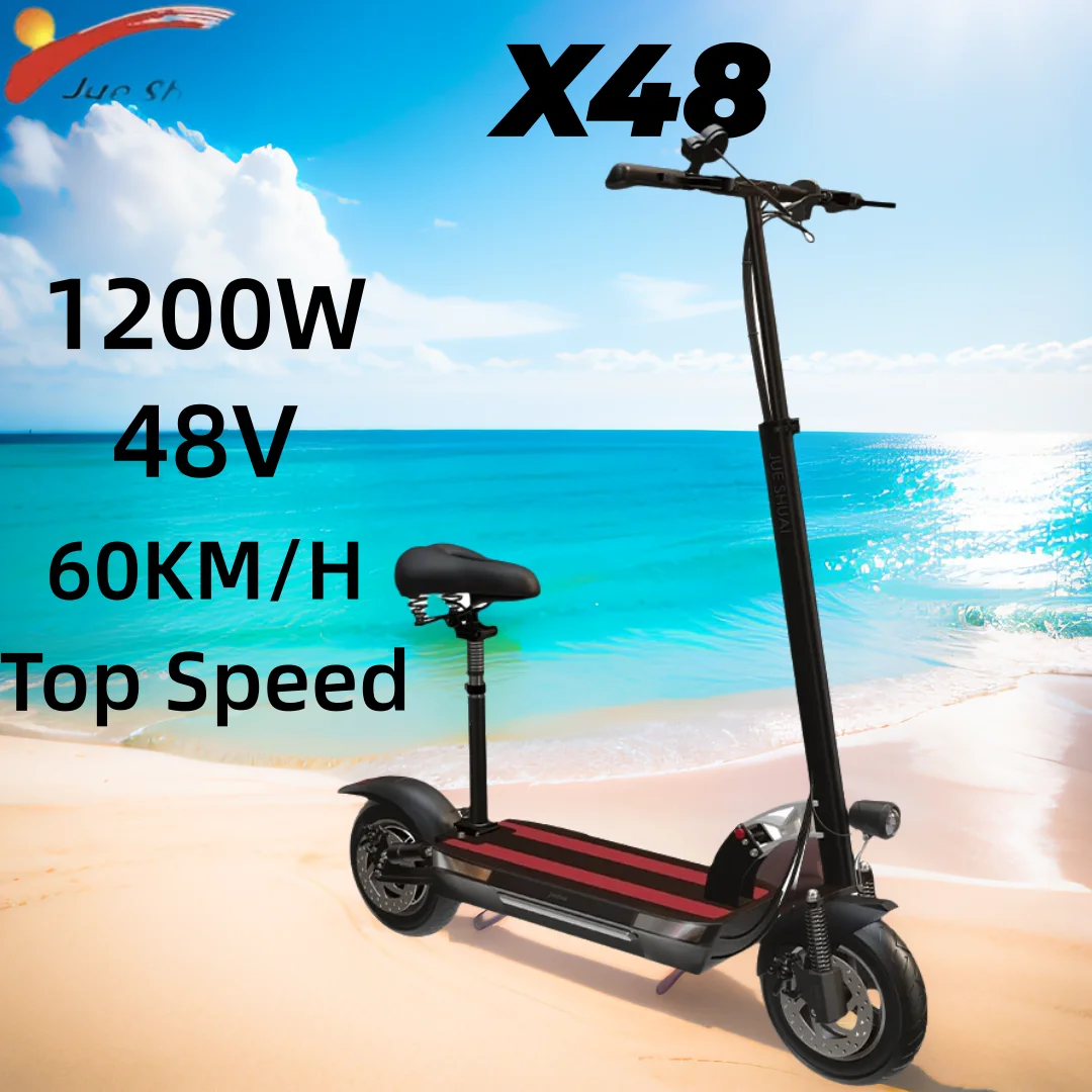 

X48 Cheap Electric Scooter 60KM/H Maximum Speed 1200W Single Motor 48V 26Ah Lithium Battery E-Scooter Suitable for Adults