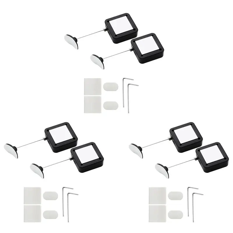 DT39 Retractable Remote Control Tethers 6.6Ft/2M Security Lock Cable for TV DVD 6-Pack