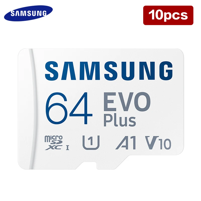 Imagem -02 - Samsung-cartão Micro sd Evo Plus Cartão de Memória Original Alta Velocidade até 130 mb s Cartão tf para Telefone Câmera Uav 64gb 128gb 10 Pcs por Lote