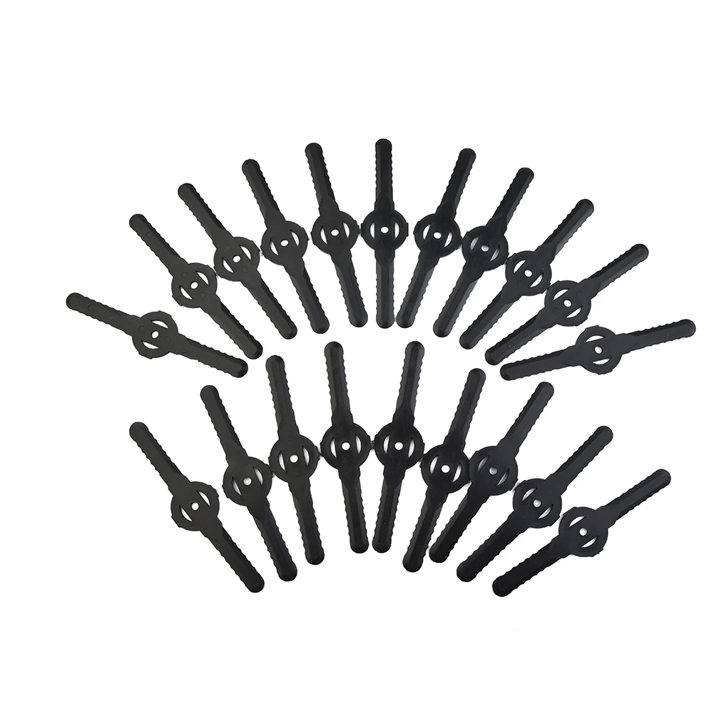 20pcs 139mm Plastic Cutter Blades For Electric Cordless Grass Trimmer Blades Durable Mowing Blade Replacement Garden Tools