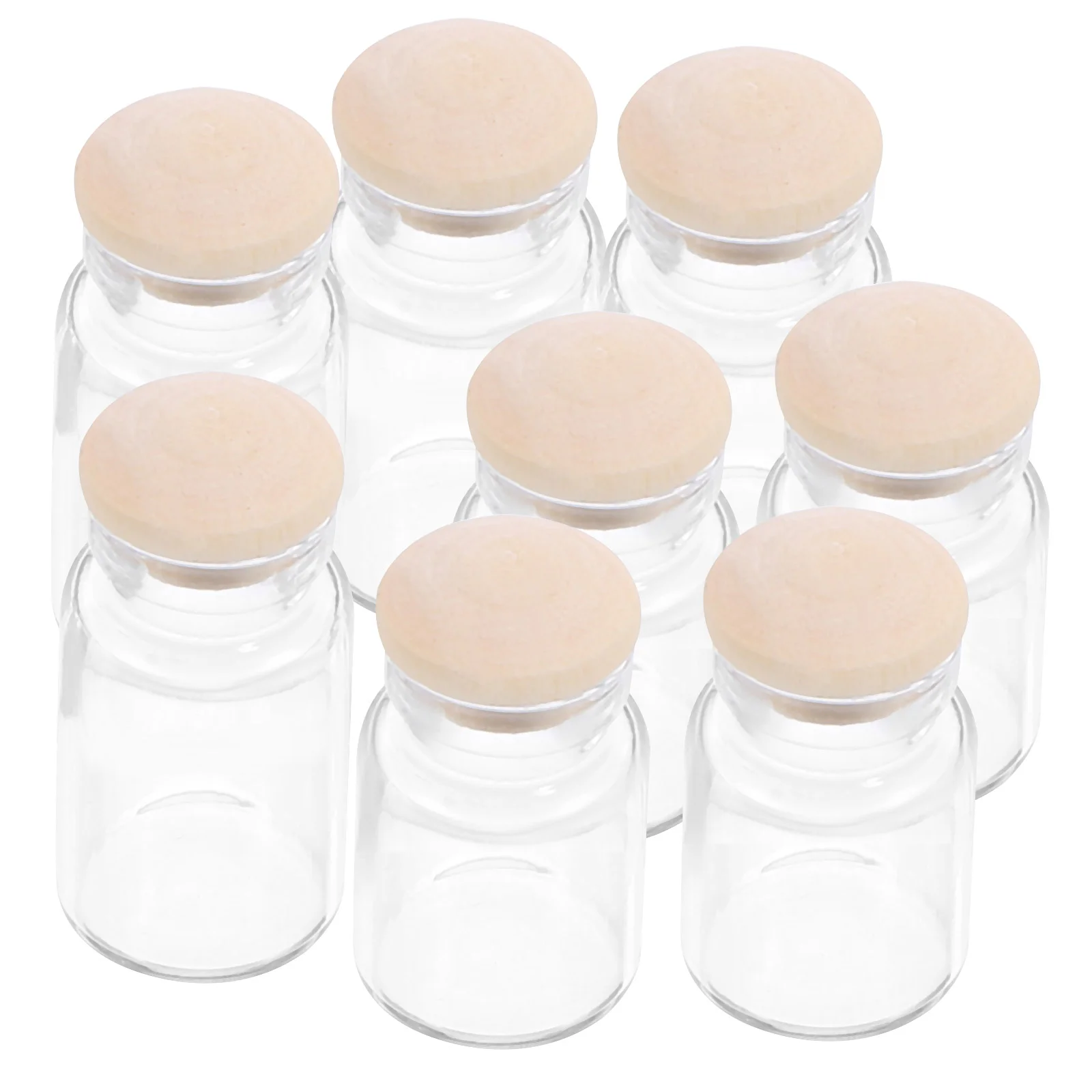 

8 Pcs Dollhouse Candy Jar Toy Glass Cookie Bottle Prop Mini Food Toys Model Miniature Stuff Decor Jars with Lids