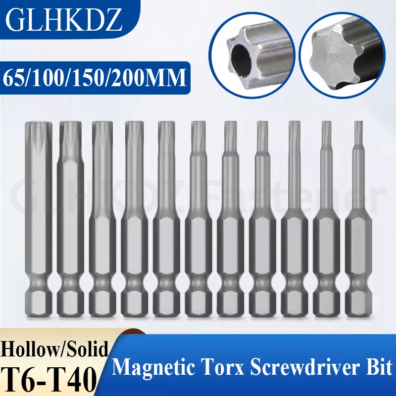 65-200mm Torx Screwdriver Bit Tamper Proof Security Drill Bit 1/4