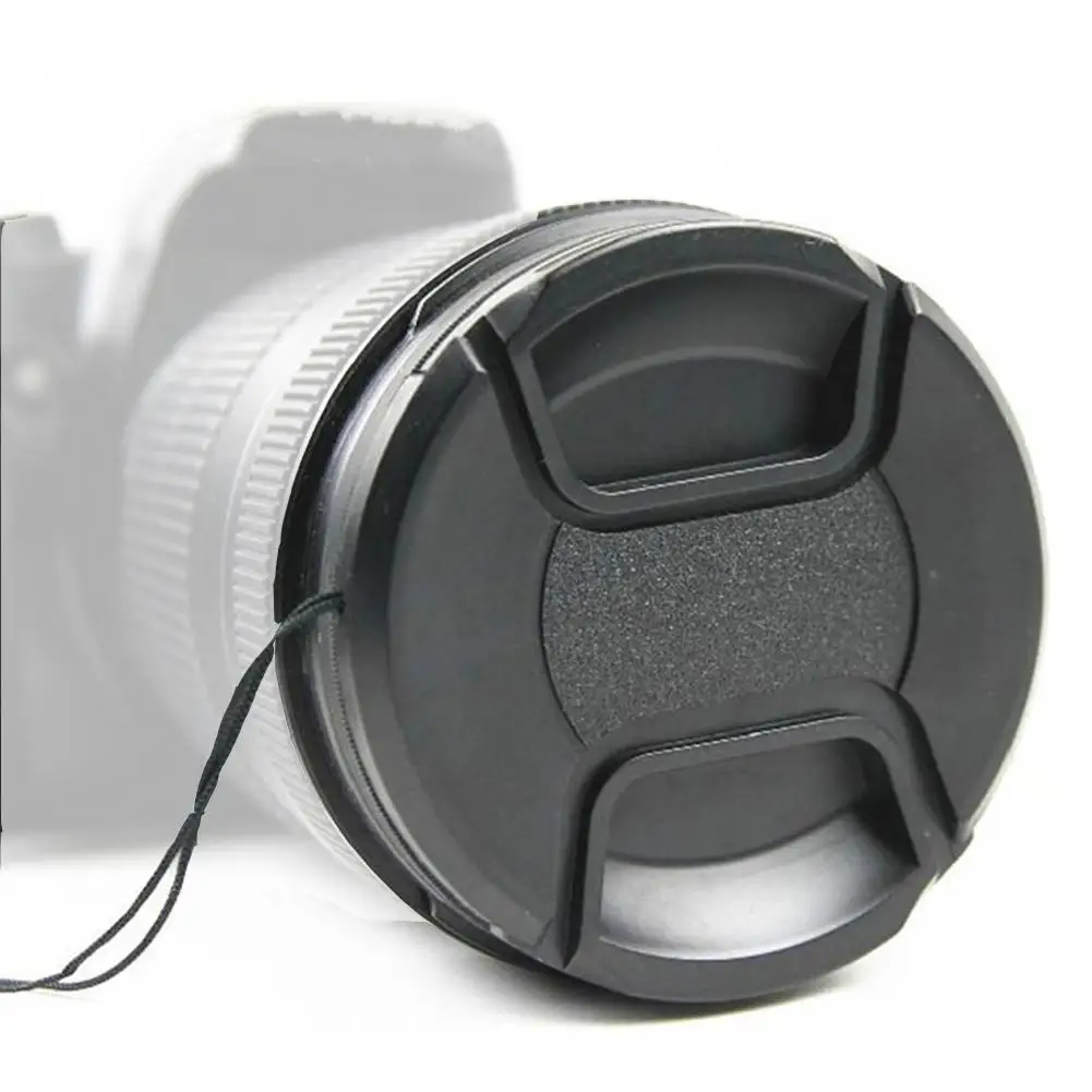 Lens Cap Cover Holder 37 49 52 55 58 62 67 72 77 82 86mm Center Pinch Snap on Cap Lens Cap Protective Lens Protector