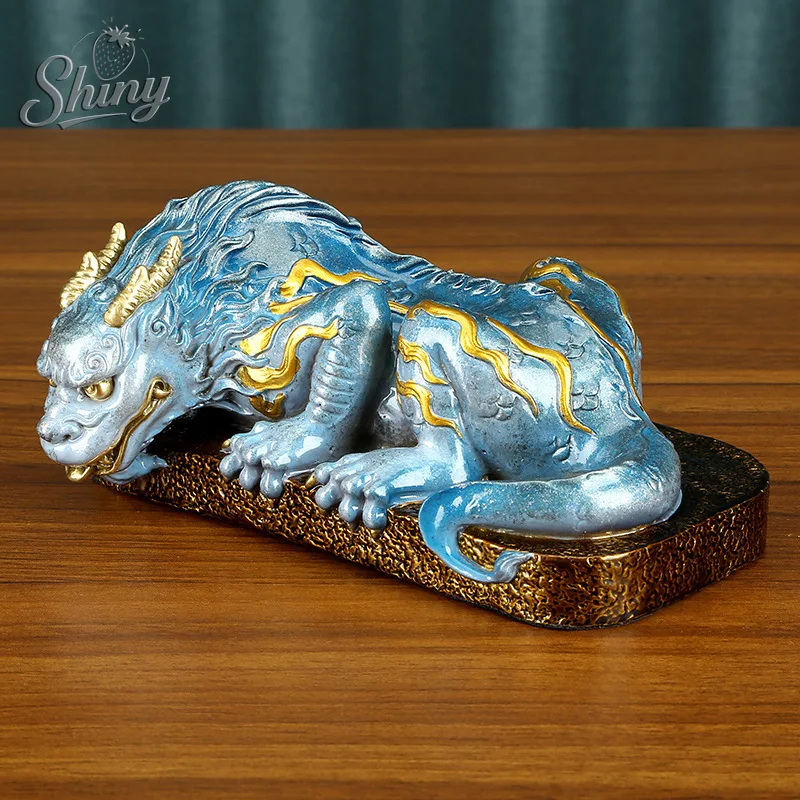 Colored Copper Zhenshui Beast Water Absorbing Beast Ornaments Home Entrance Office Gift Decorations