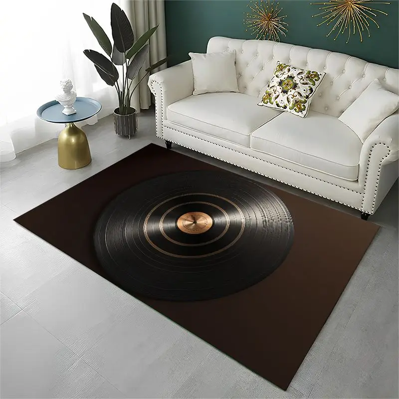 Retro DJ Vinyl Record Music Large Area Rug Non-slip Durable Carpet for Bedroom Living Room Sofa Doormat Home Decor Floor Mat