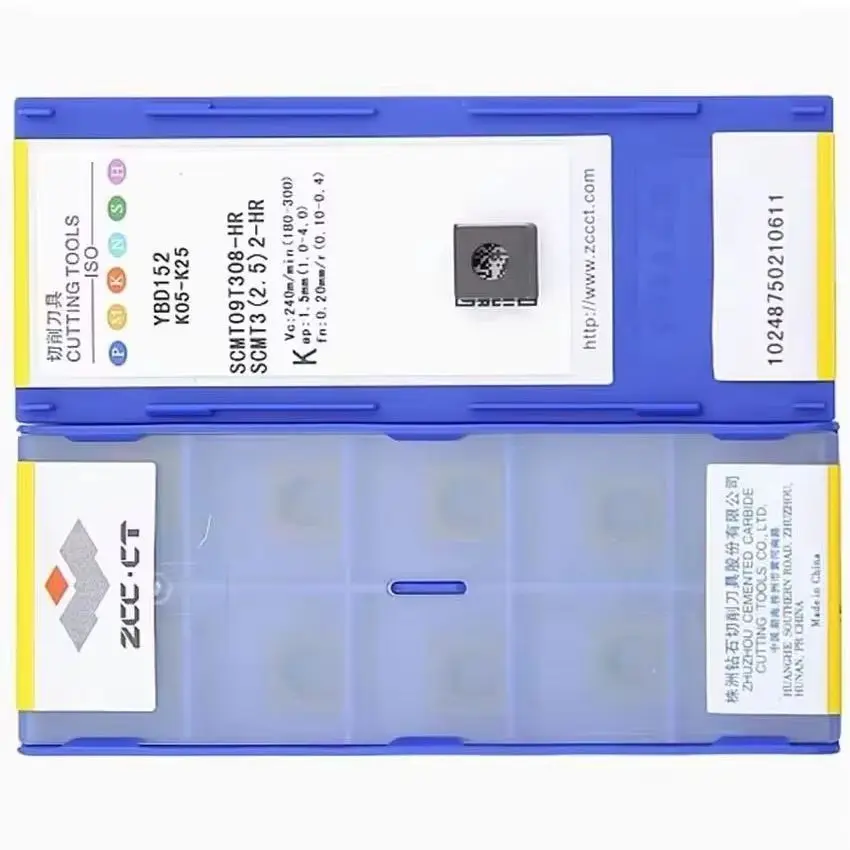 

SCMT09T308-HR YBD152/SCMT09T308-HR YBC152/SCMT09T308-HR YBD102/SCMT09T308-HR YBG202 ZCC.CT CNC carbide turning inserts 10pcs/box