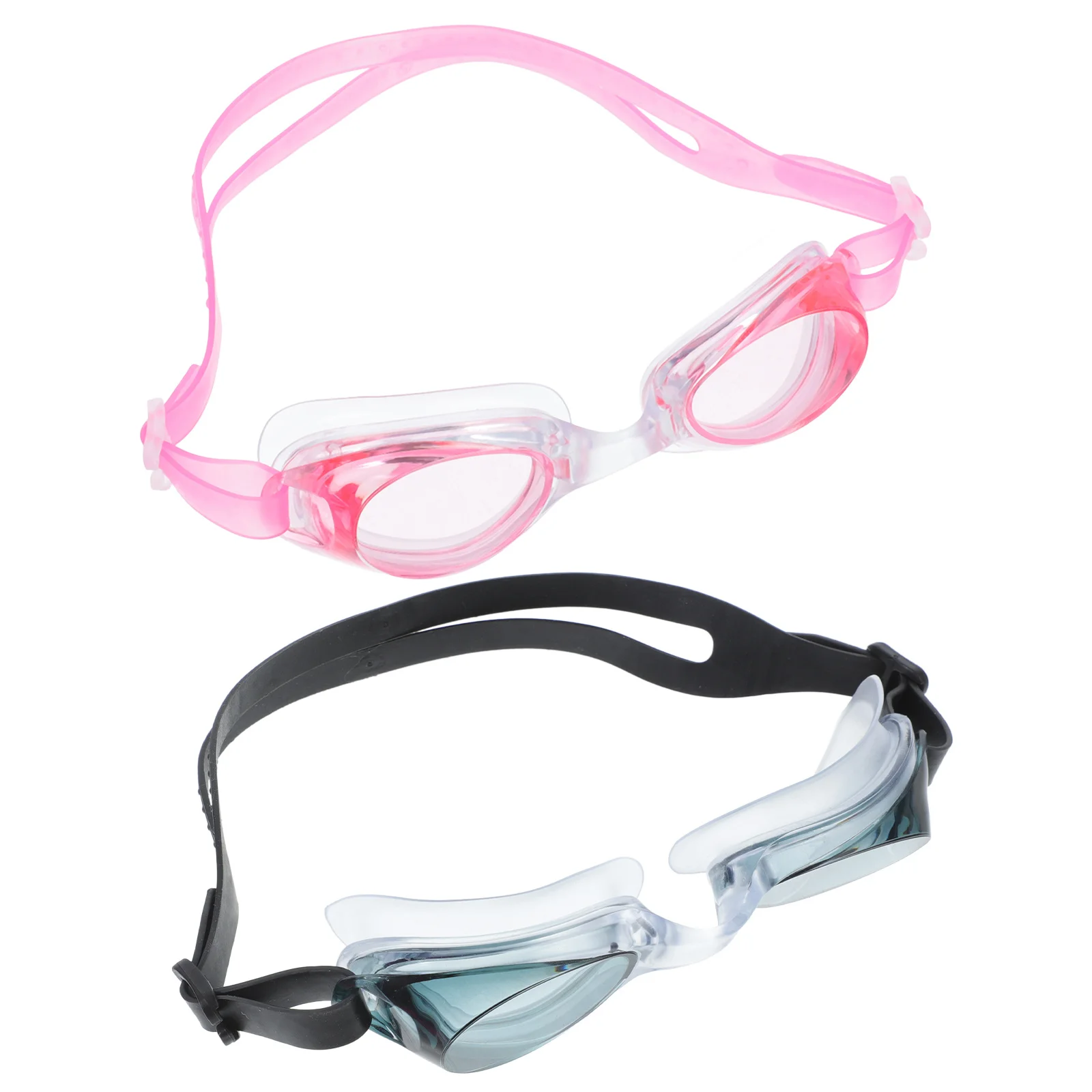 قطعتان من نظارات السباحة للجنسين مريحة وخفيفة الوزن وقابلة للتعديل بإطار عريض، نظارات سباحة رياضية بدون تسرب للبالغين والرجال والنساء #4
