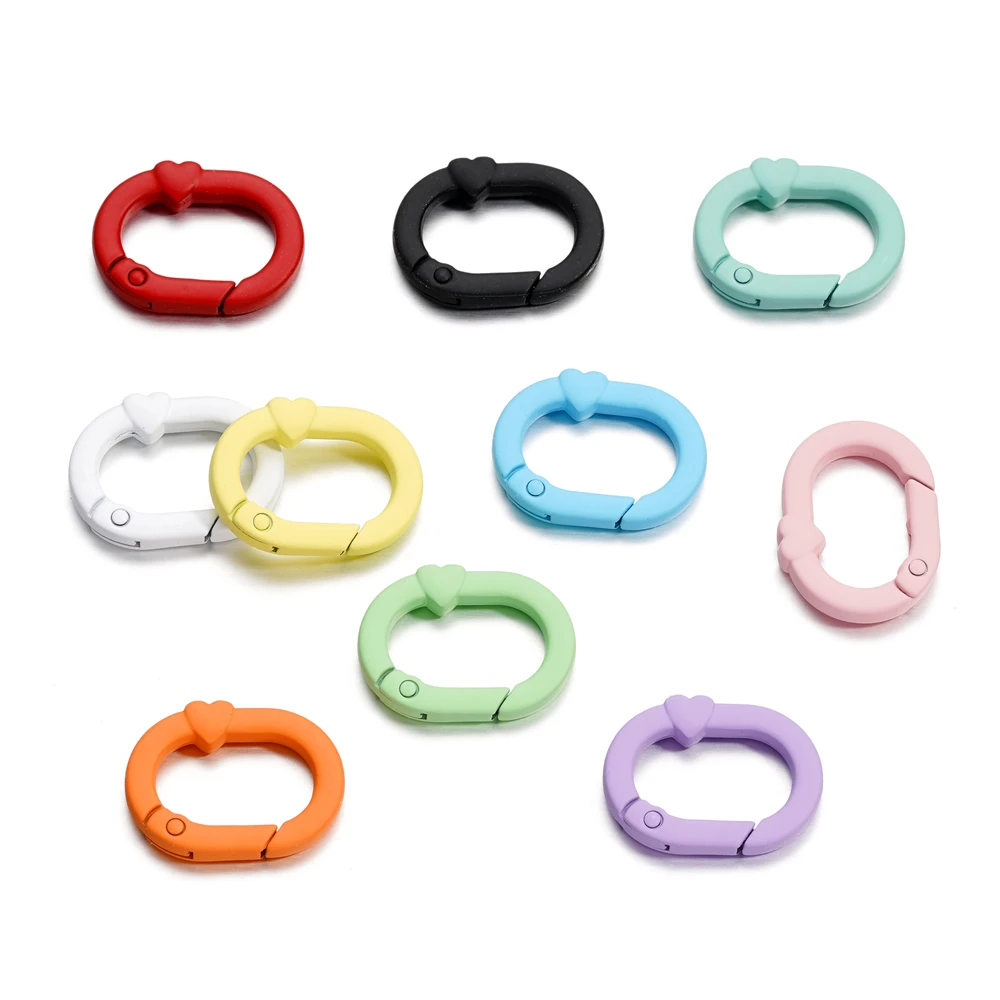 5pcs/bag Multicolor Oval Key Rings Pendants Clasps Hooks Keychain Bag  dog Buckle Connectors For DIY Jewelry Crafts Findings