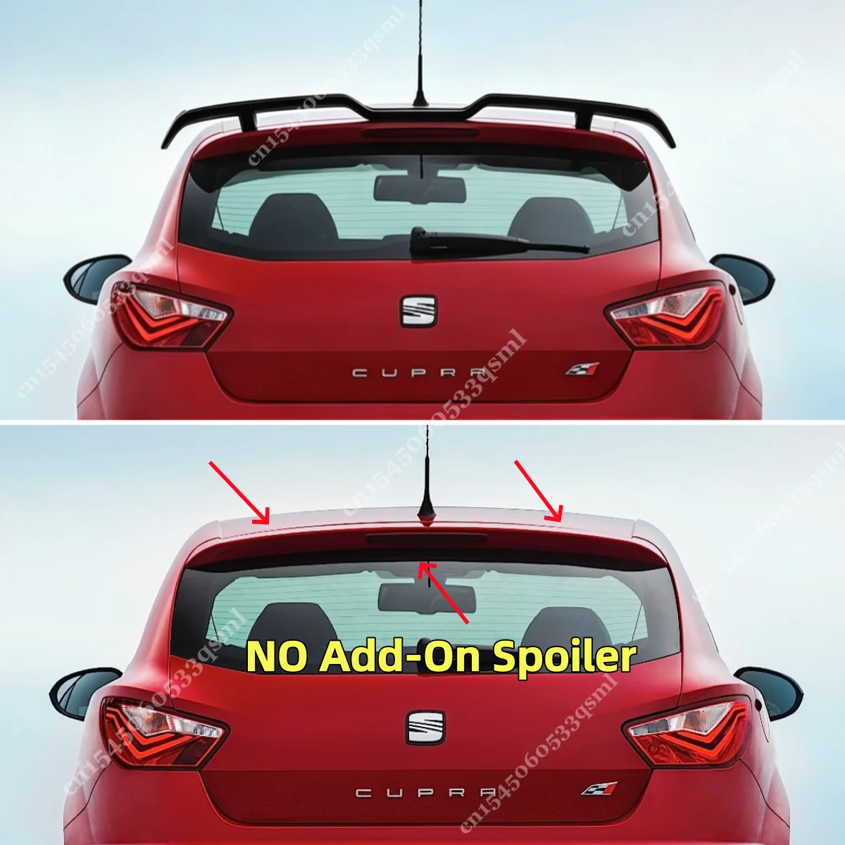 OTG Style Gloss Rear Spoiler For Seat Ibiza MK4 FR 4-Door Hatchback TSI TDI Standard Facelift 2012-2017 Cover Roof Caps Tuning