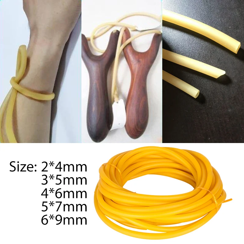 1m Natural Latex Elastic Band Slingshot Rubber Band Yellow Antifreeze Elastic Pull Rope Thickened Latex Tourniquet Rubber Tube