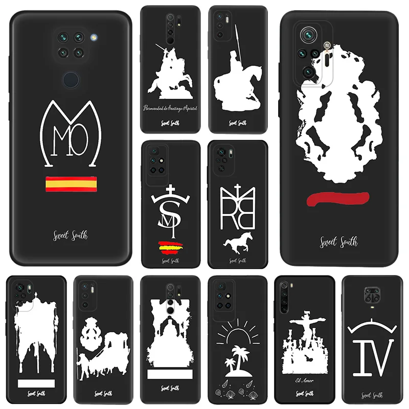 Fundas de teléfono mate para Redmi 9, 9A, 9C, 9T, K40, K60, A3, A2, A1 Plus, Note 9s, 8T, 7, 8 Pro, A3X, sandbeach Knight Alphabet, cubierta suave negra