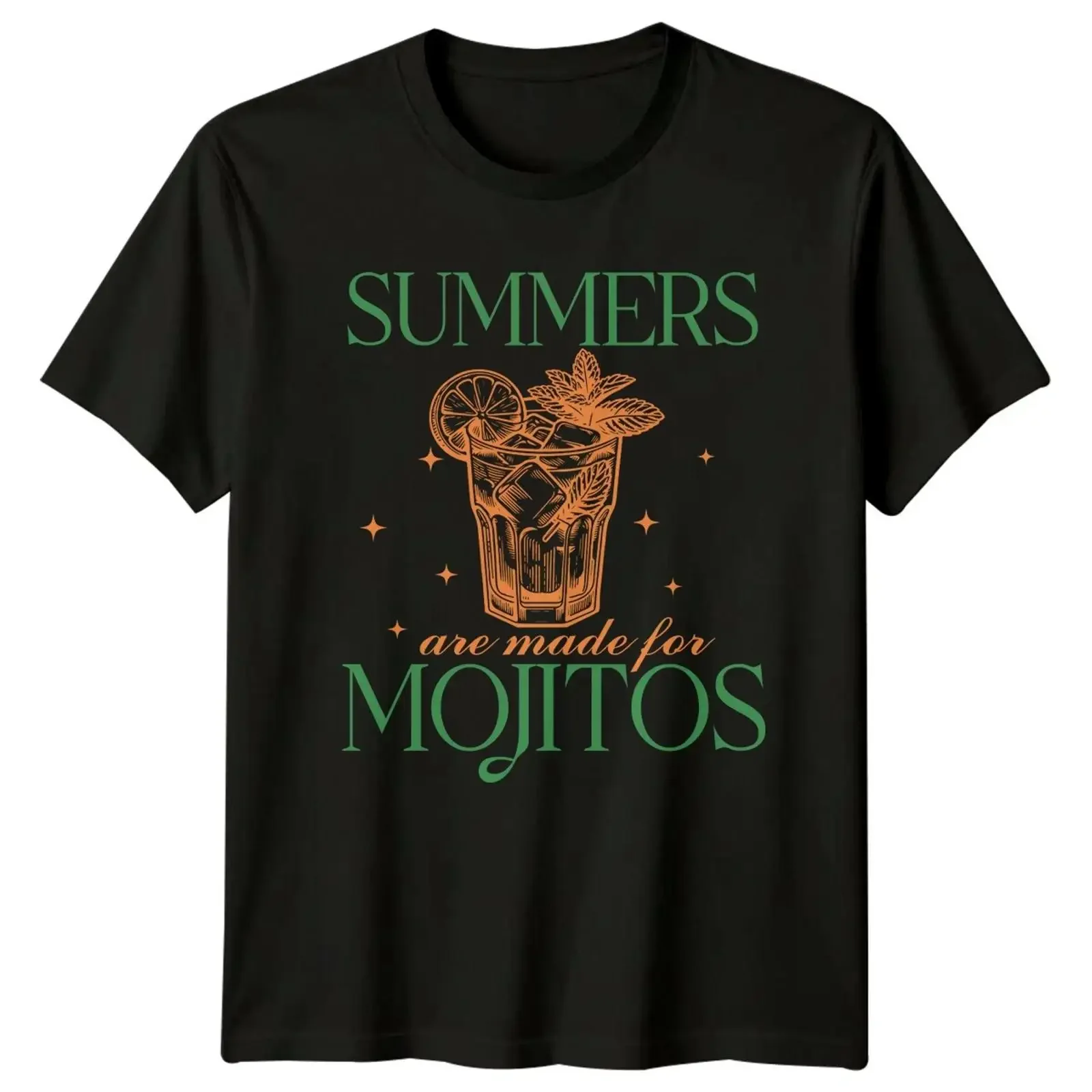 Sommer sind wie gemacht für Mojitos Cocktail Grafik T Shirt vintage Washed Stretched Unisex fashion Breathable homme