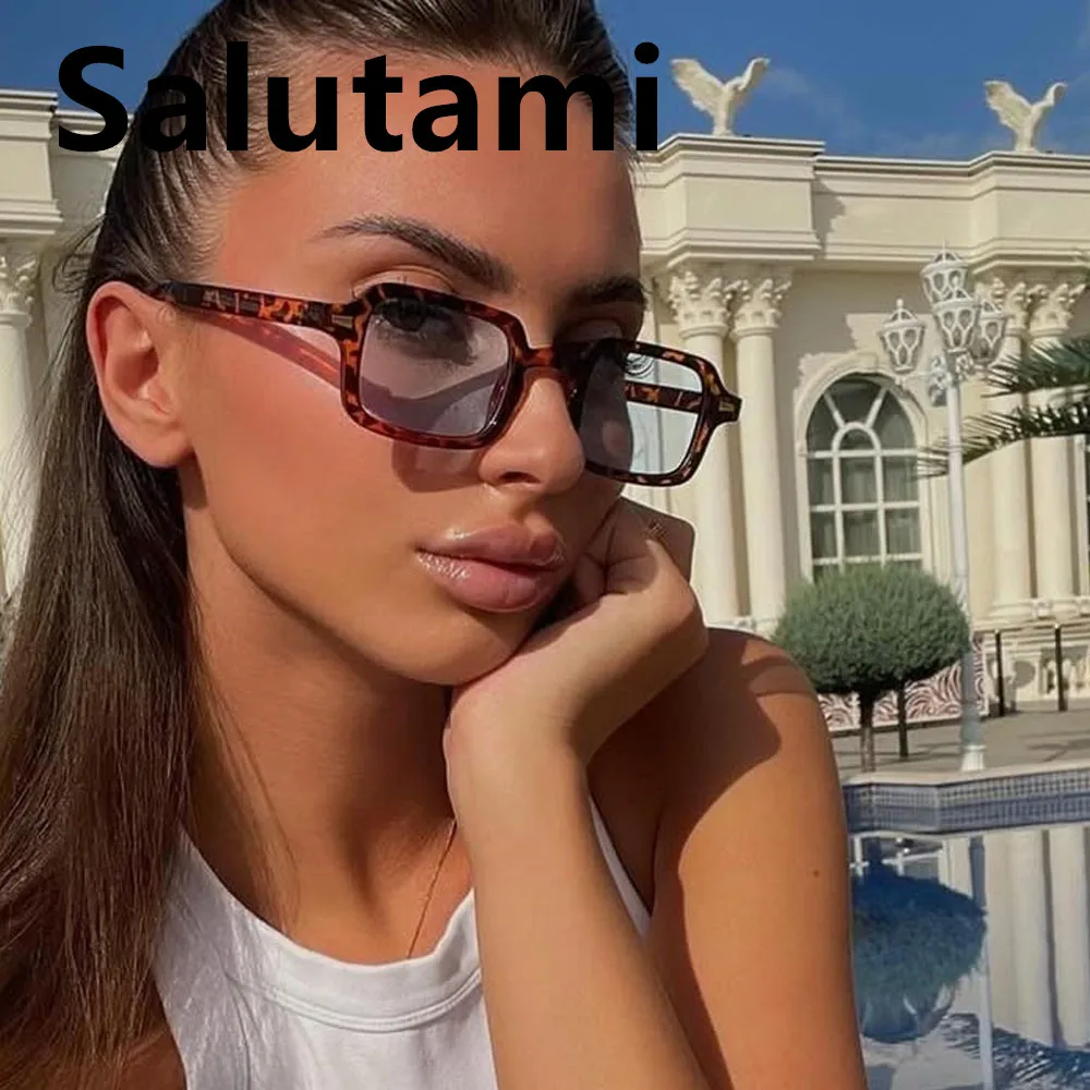 نظارات شمسية مربعة صغيرة متدرجة للنساء موضة جديدة نظارات شمسية أنيقة على شكل الفهد الأسود للسيدات ظلال هيب هوب مثيرة عصرية Uv400 #1