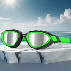 Gafas de natación profesionales Anti-UV para adultos, lentes HD antivaho con galvanoplastia panorámica de 180 °, gafas de natación de silicona ajustables