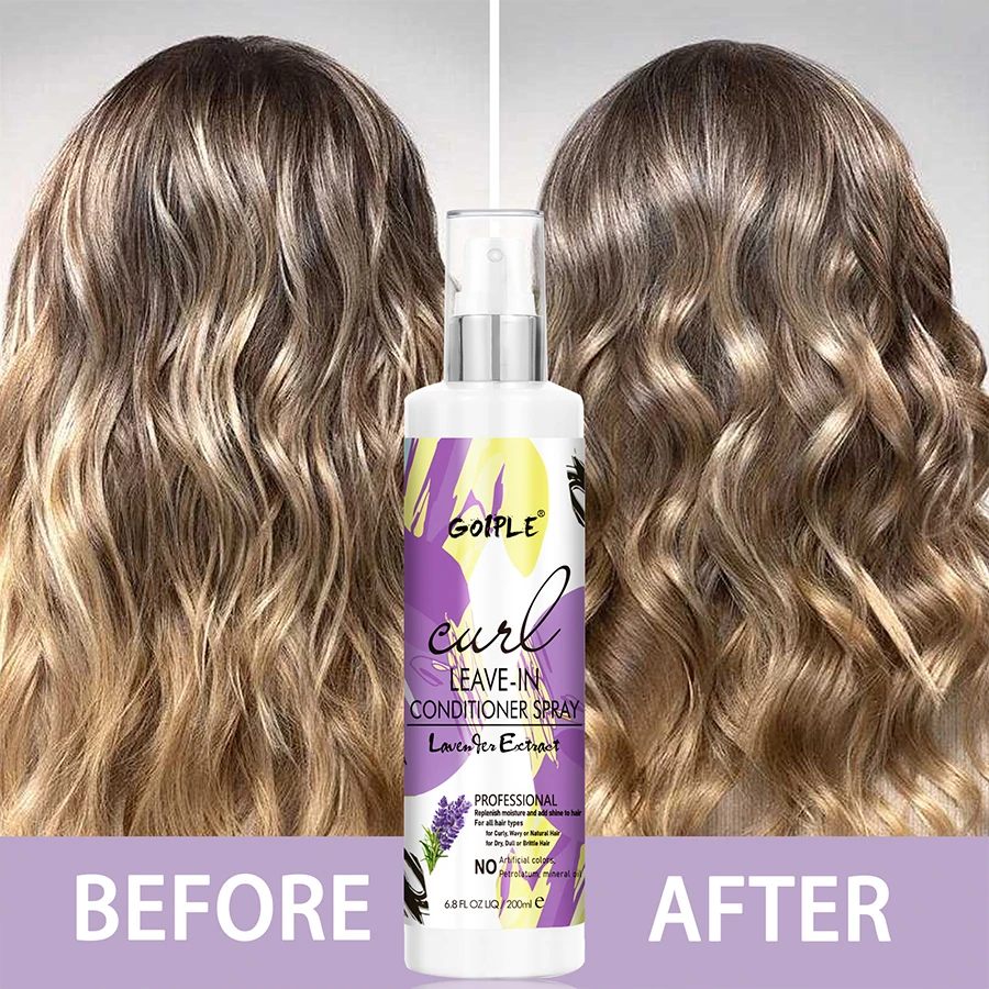 200ml Curl Leave-In Conditioner for 2A-4C Hair Shiny and Moisturizing Spray Wave Curly Anti-Frizz Hair Care Products for Women