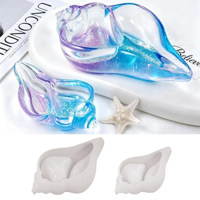Conch Candle Cup Silicone Mold DIY Succulent Flower Pot Home Decor Molds Cement Gypsum Resin Clay Craft Storage Box Mould