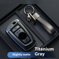 Titanium Gray for BMW 1 3 5 7 Series X1 X3 X4 X5 X6 F10 F20 F30 F34 F25 F31 M3 M4 E34 Remote Car Key Case Cover Holder Keychain