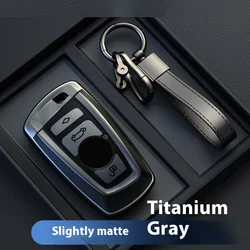 Titanium Gray for BMW 1 3 5 7 Series X1 X3 X4 X5 X6 F10 F20 F30 F34 F25 F31 M3 M4 E34 Remote Car Key Case Cover Holder Keychain