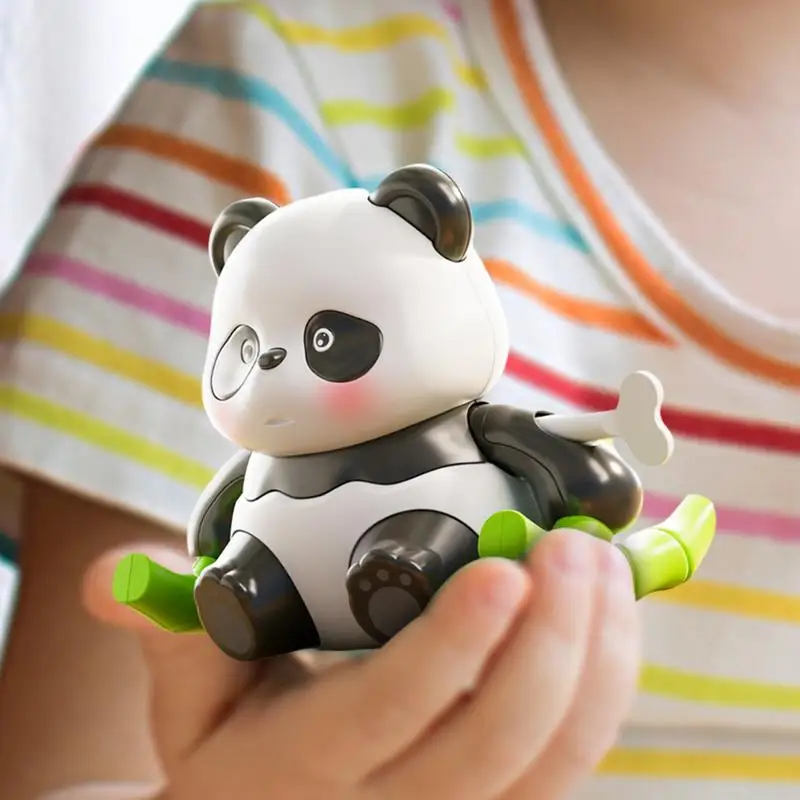 Interactive Panda Toy Wind Up Novelty Toy Educational Realistic Panda Figure Toy Cute Dancing Swinging Panda Wind Up Animal Toy