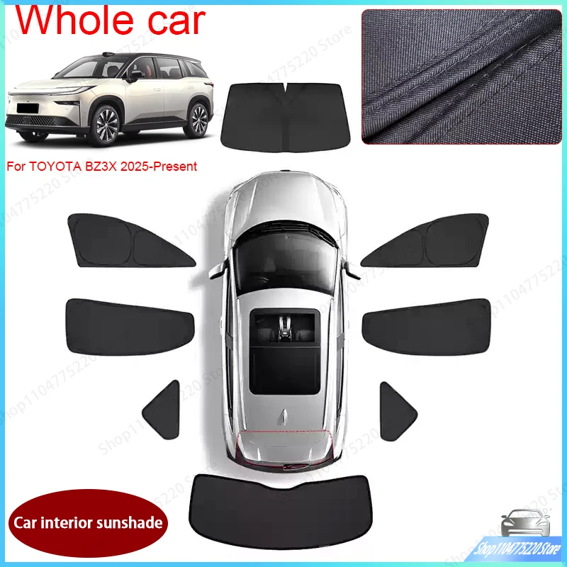 

Black Privacy Window Sunshade Anti-UV Heat Insulation Cover Fit Toyota BZ3X 2025-Present Car Accessories