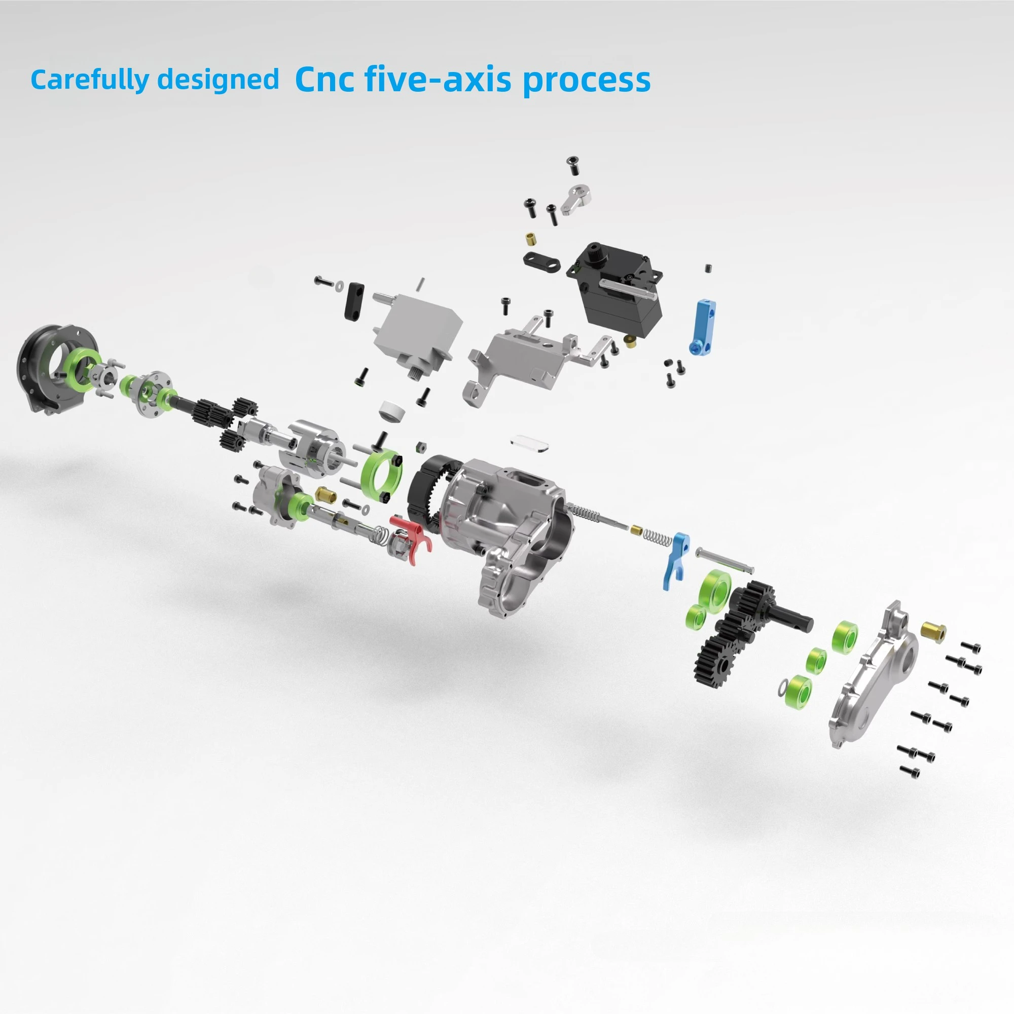 TWOLF M715 Full Metal Transfer Case Mini High Torque Gearbox High and Low Speed Rear Wheel Drive and Four-wheel Drive Switching