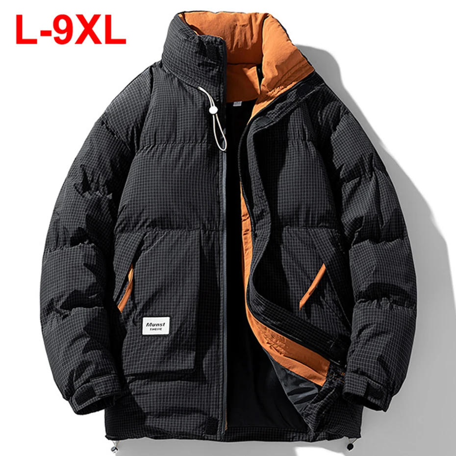 Chaquetas de invierno de talla grande para hombre, abrigo acolchado con burbujas, Parkas gruesas y cálidas, chaquetas acolchadas de talla grande 8XL 9XL, prendas de vestir para hombre