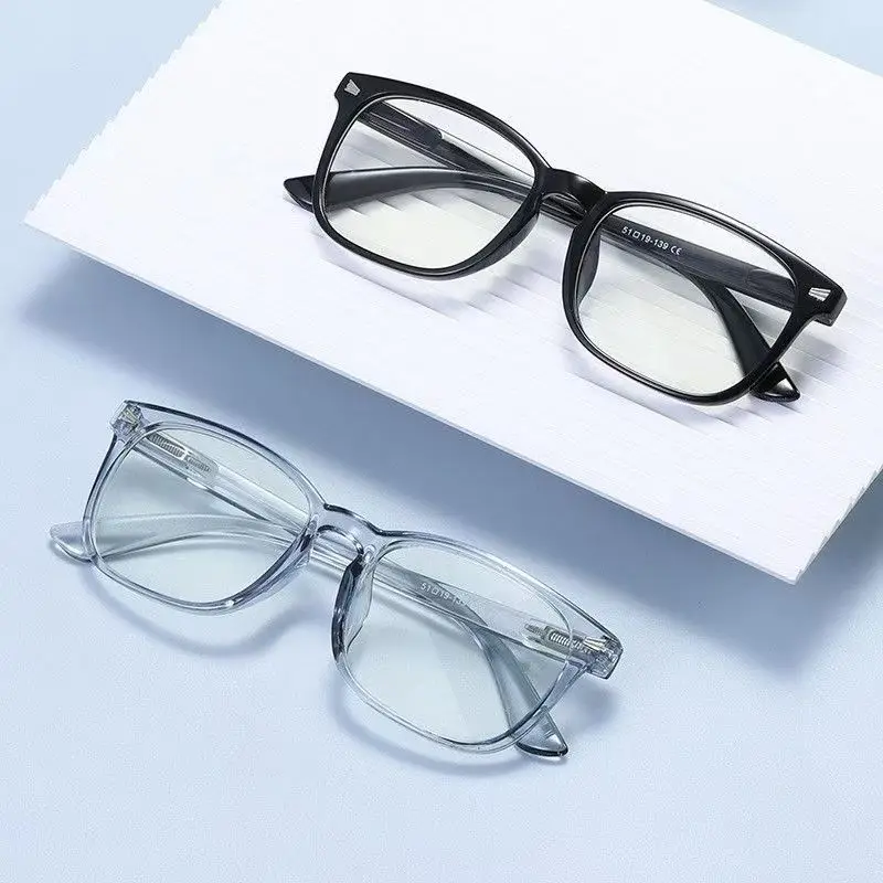 Transparent Anti-Blue Light Reading Glasses Unisex Square Presbyopic Eyeglasses Frame Hyperopia Eyewear Degree +1 to +4
