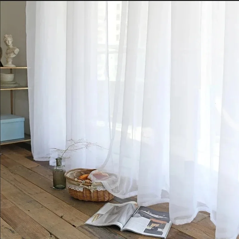 Transparente Tüllvorhänge für Wohnzimmer, Fenster, Voile-Vorhang für Schlafzimmer, Zuhause, Türdekoration, Küche, Voile-Organza-Vorhänge