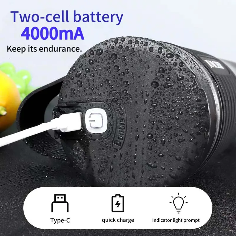 Botol Blender Portabel Berkualitas Tinggi USB Isi Ulang 470ml 6 Mata Pisau Pengaduk Buah Mini Juicer Blender Smoothie Dengan Sedotan